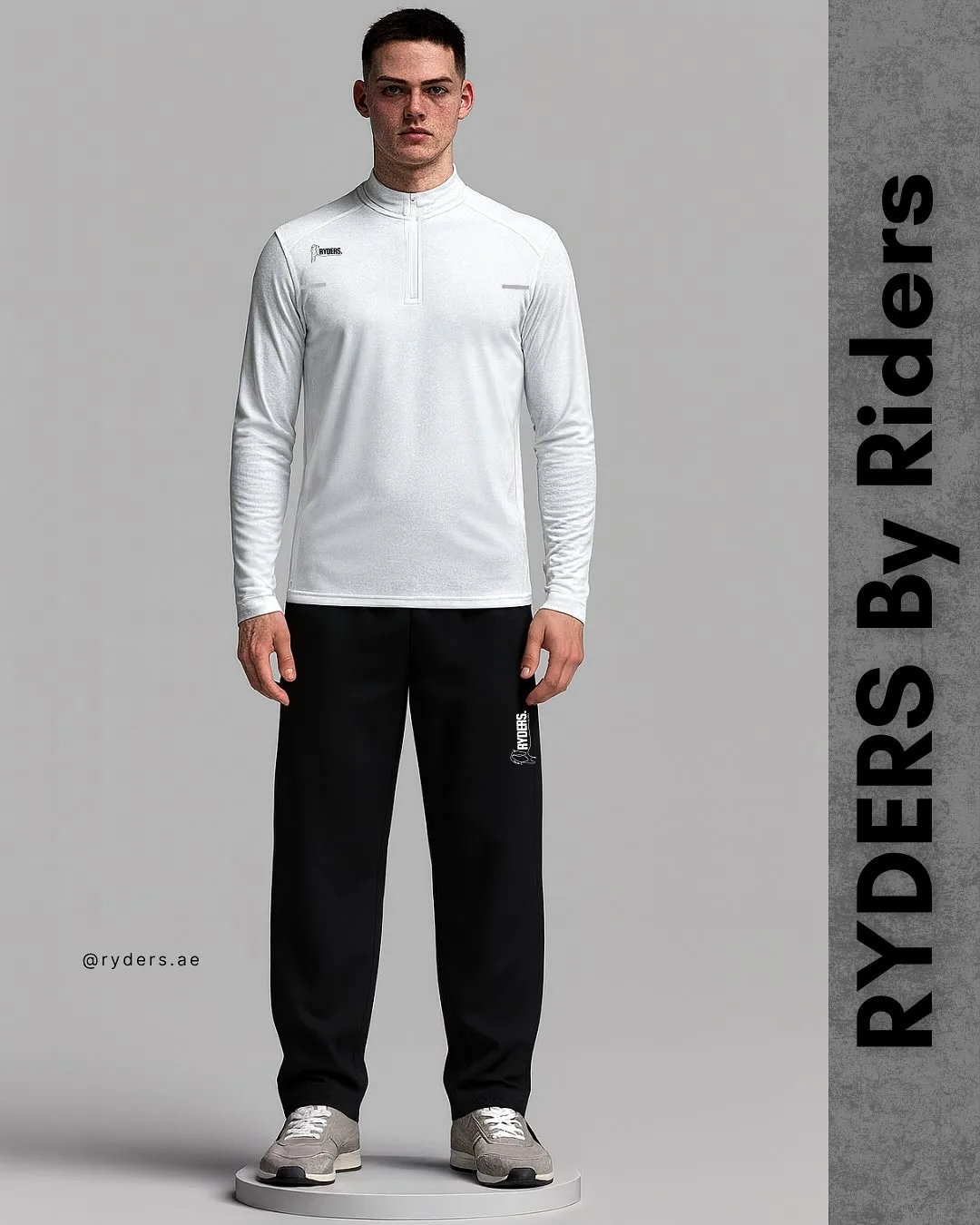 White quarter-zip
